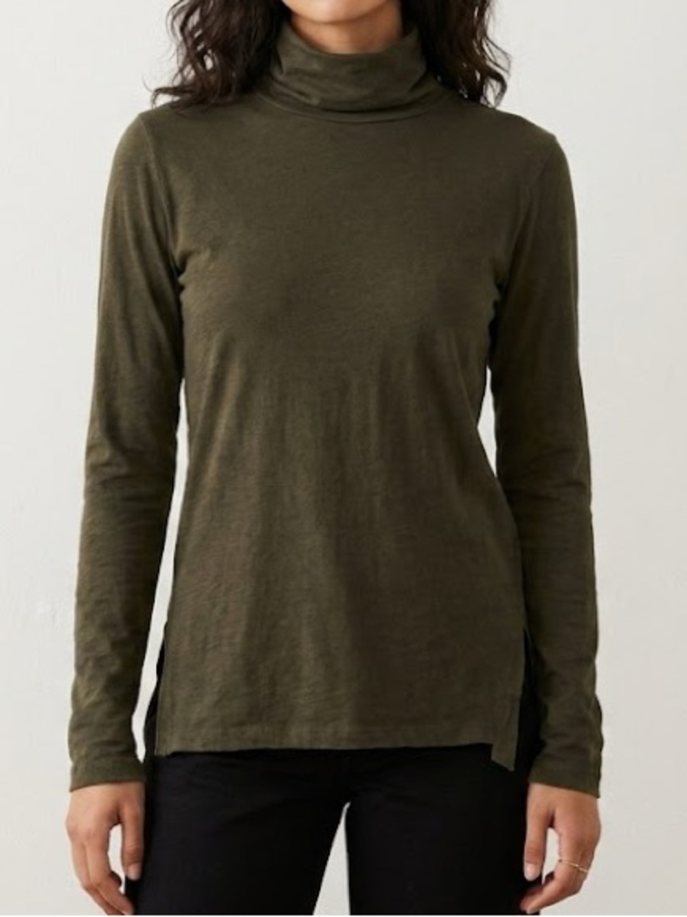 Madewell Green Long Sleeve Turtleneck Top Medium